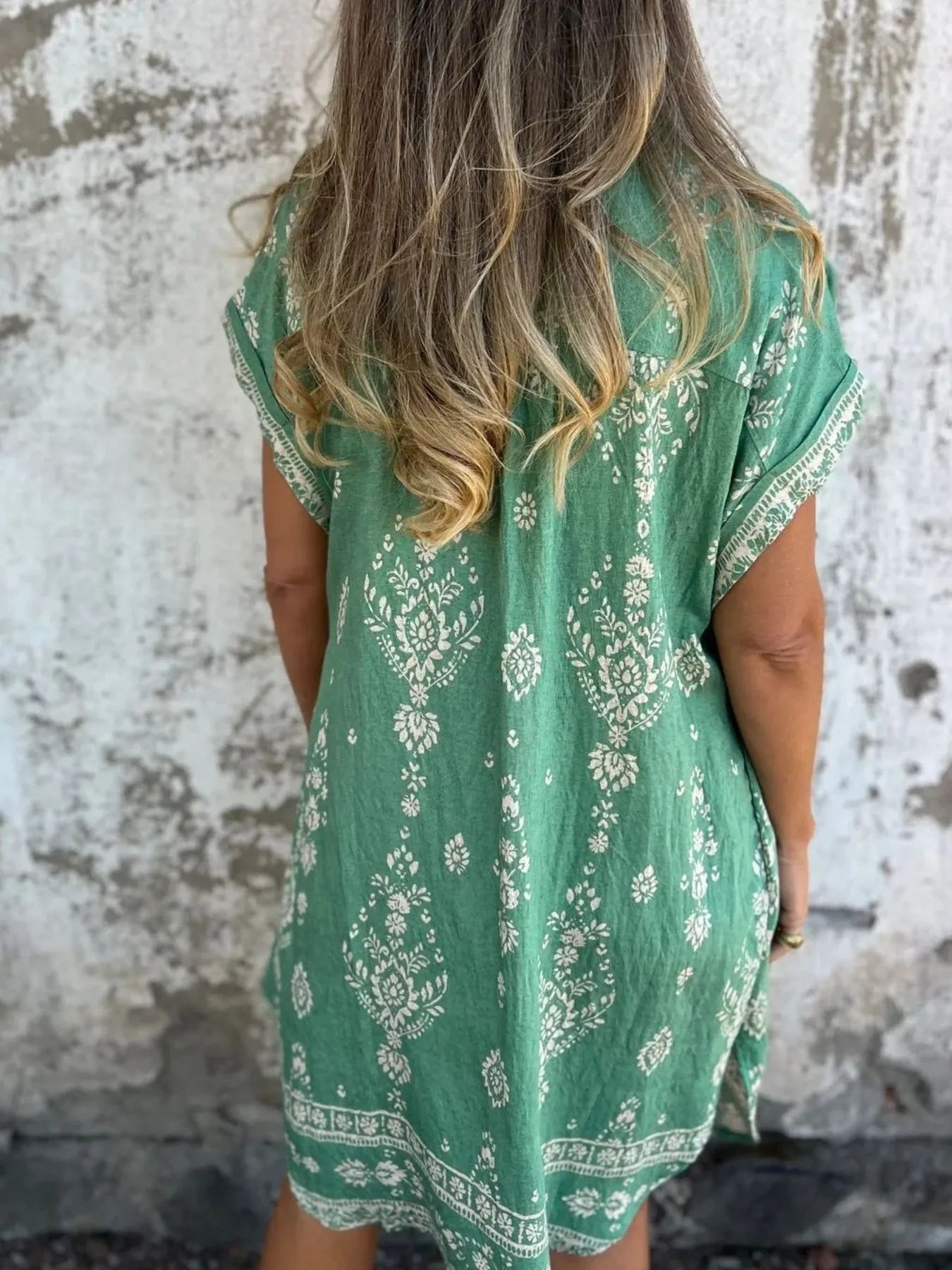 Azyra | Boho Breeze Midi-jurk – Casual jurk met relaxte pasvorm voor dames