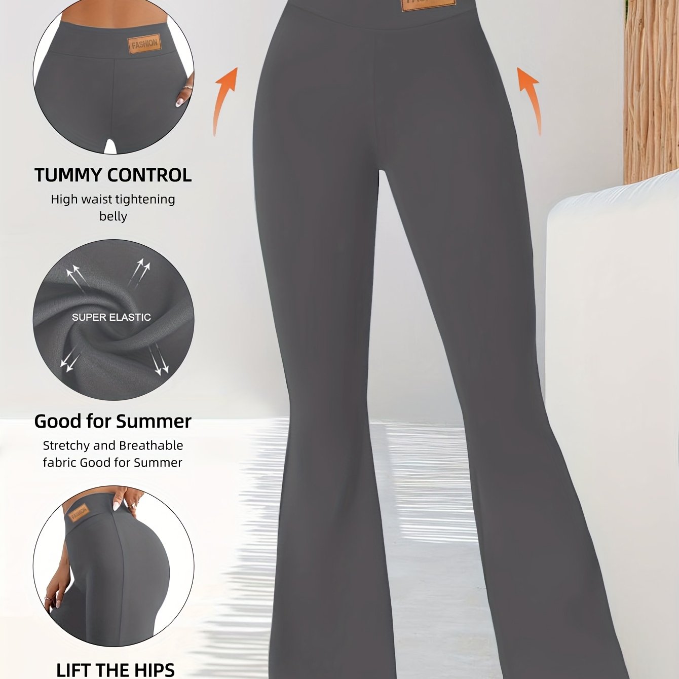 Raina | Leggings évasés taille haute pour femme - Pantalon gainant 