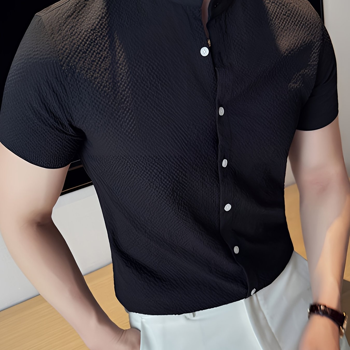 Arik | Heren zomers overhemd met korte mouwen – casual geruit button-up overhemd