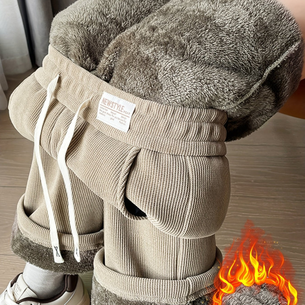 Avenyx | Damesbroek met wijde pijpen, fleecevoering en corduroy voor de winter – Warme, dikke casual broek