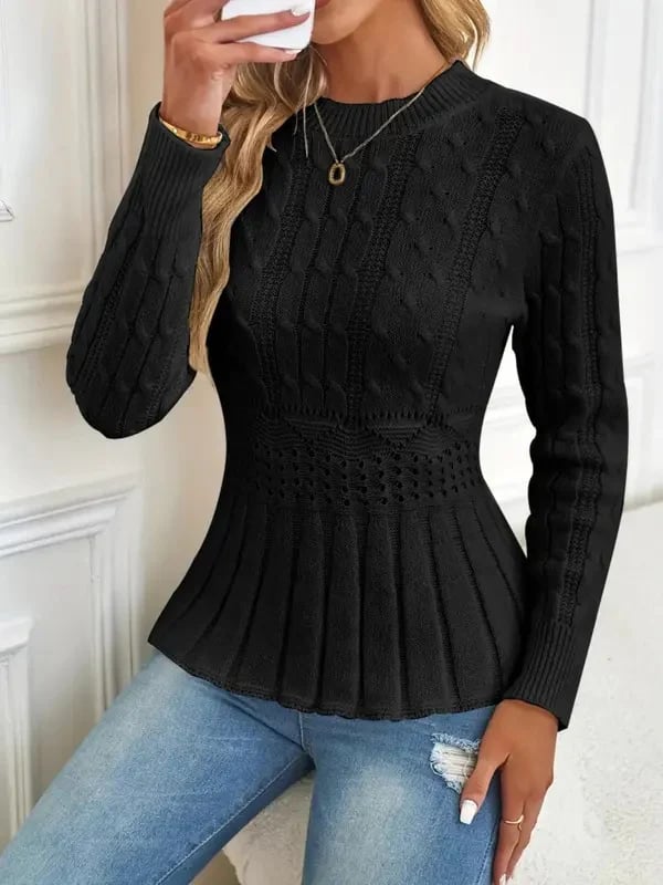 Elanorae | Dames Chunky Gebreide Trui – Comfortabele Pullover met Structuur