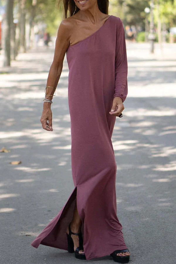 Vona | Maxijurk met één schouder voor dames – Elegante avondjurk