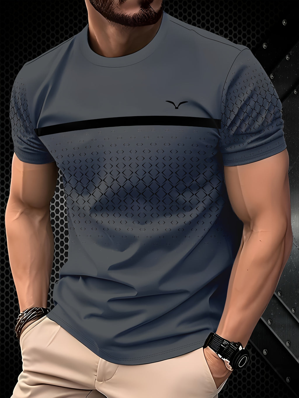 Xerxès | T-shirt homme en polyester - coupe classique confortable, imprimé minimaliste