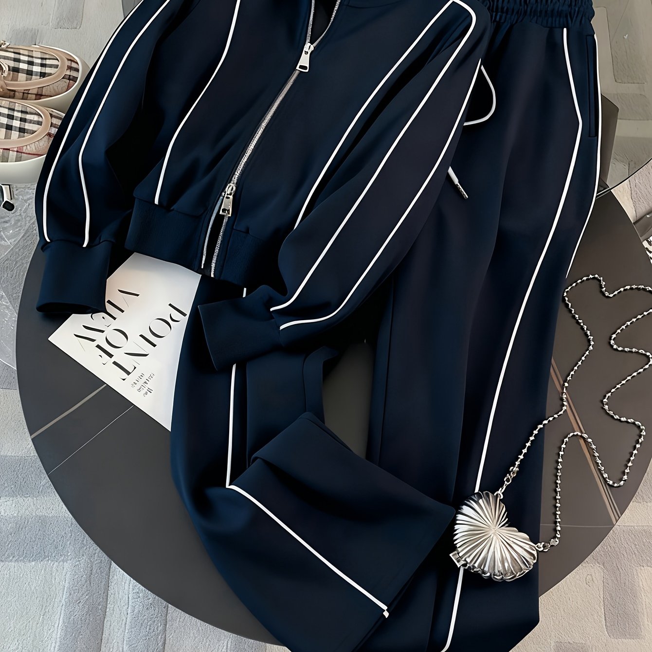 Marielis | Casual tweedelige sportkleding voor dames – Sweatshirt met ritssluiting en joggingbroek