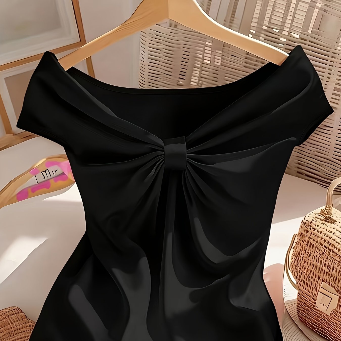 Lyna | Dames off-shoulder top – chique elegante blouse met korte mouwen, slim fit casual zomerblouse