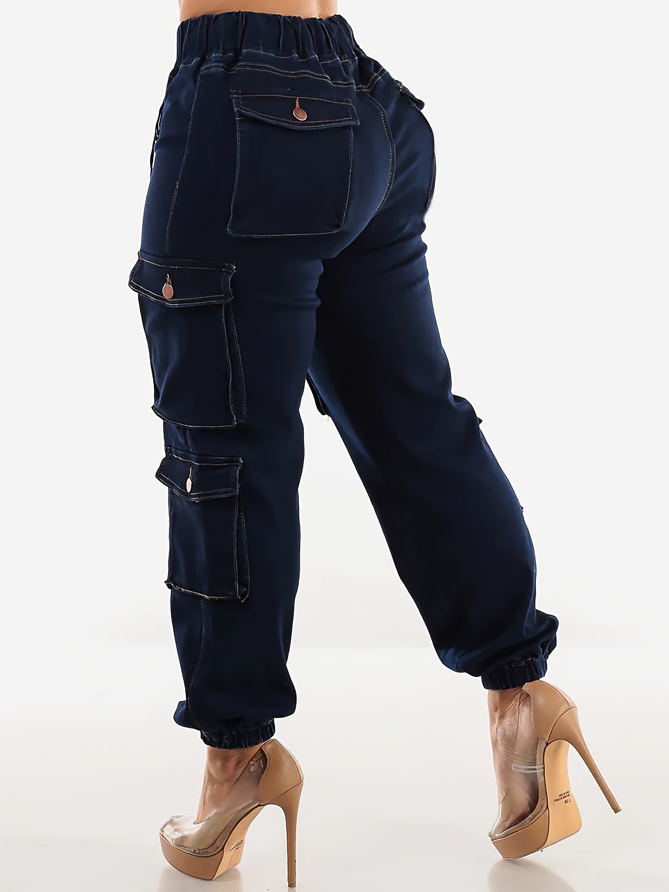 Vjollca | Cargo jeans met hoge stretch voor dames - handige zakken, comfortabele pasvorm