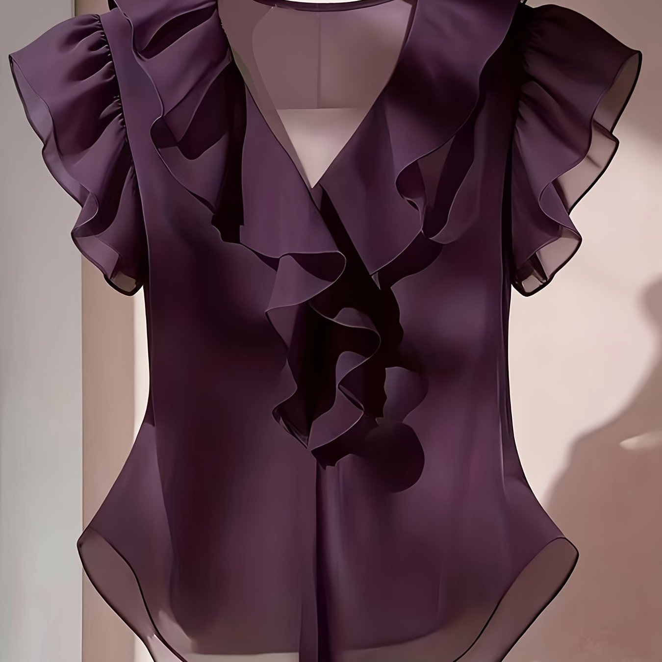 Emia | Dames chiffon blouse met ruches en korte mouwen – Franse stijl top, elegante lichte casual blouse
