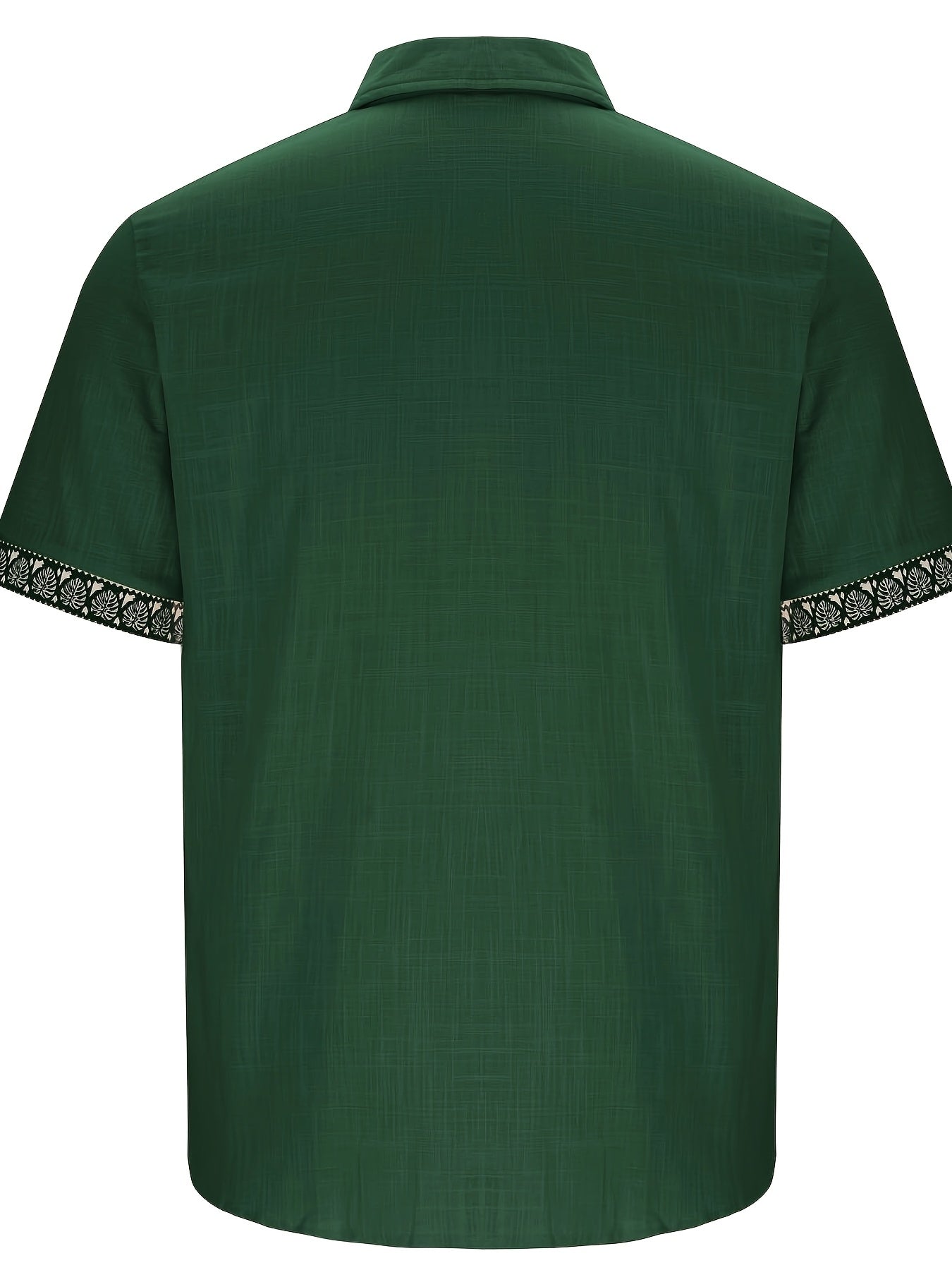 Wrenz | Herenoverhemd met patchworkprint – Casual overhemd met korte mouwen, revers en borstzak