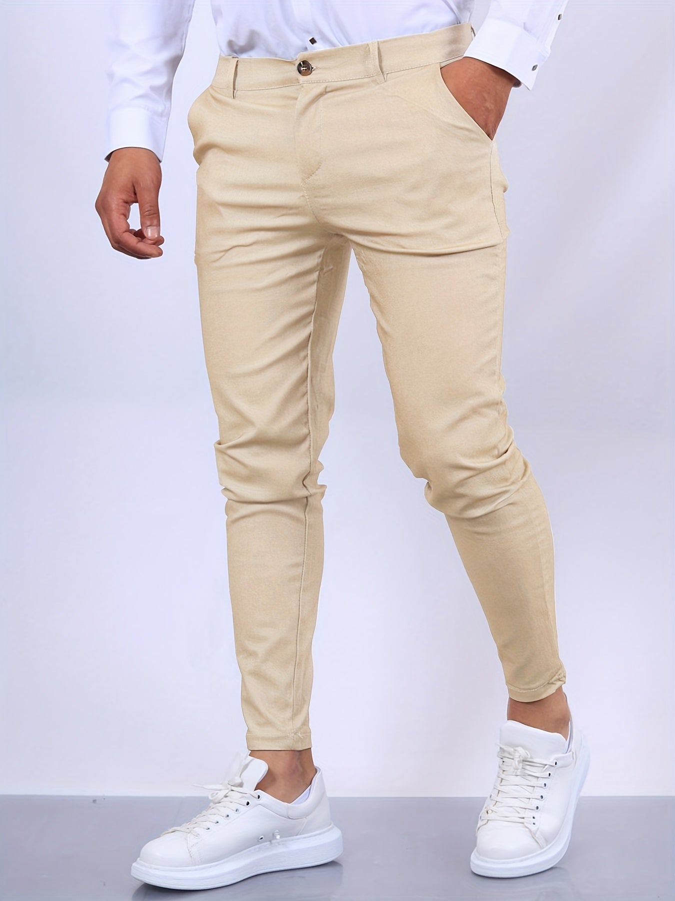 Orvalis | Schmal geschnittene Herrenhose in Knöchellänge – Elegante Business-Casual-Hose