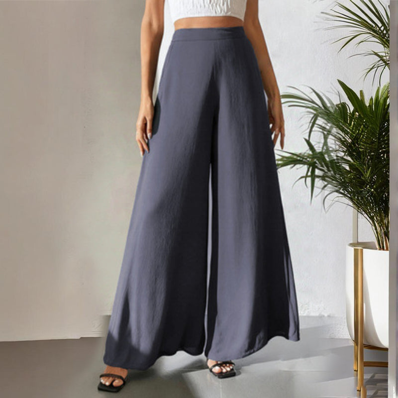 Xirelia | Wijde Chiffon Damesbroek – Luchtige en Zwierige Pantalon Casual Zomerse Palazzo Broek