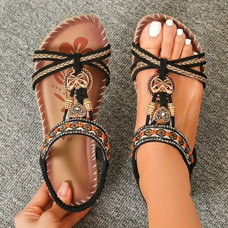 GypsyStep | Orthopedische comfortabele sandalen voor dames – Boho leren instapsandalen