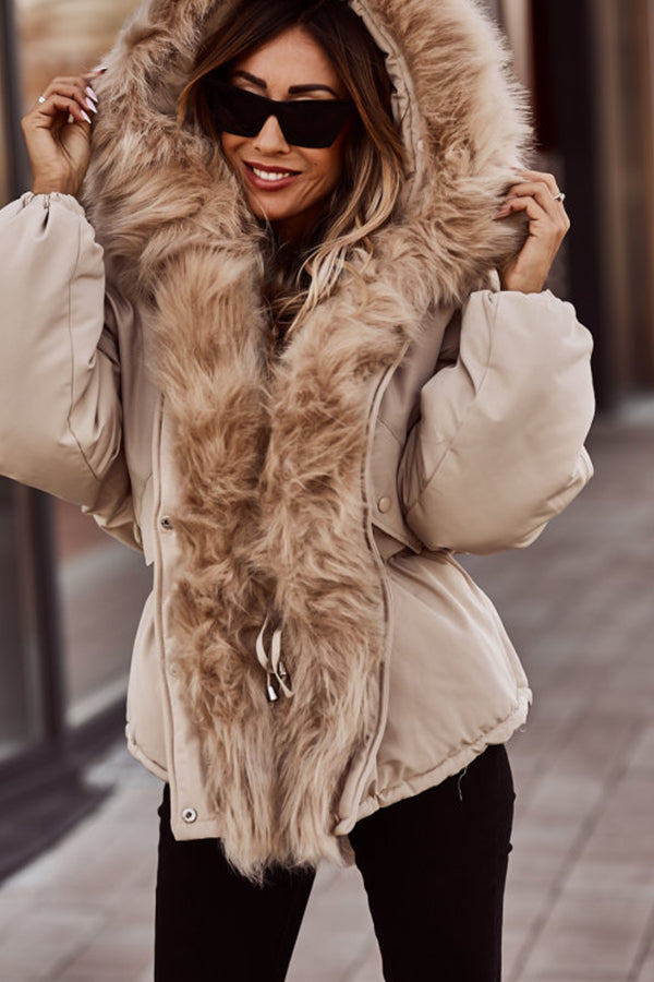 Calira | Parka d'hiver pour femme avec capuche en fausse fourrure - Manteau long élégant, tenue décontractée d'extérieur
