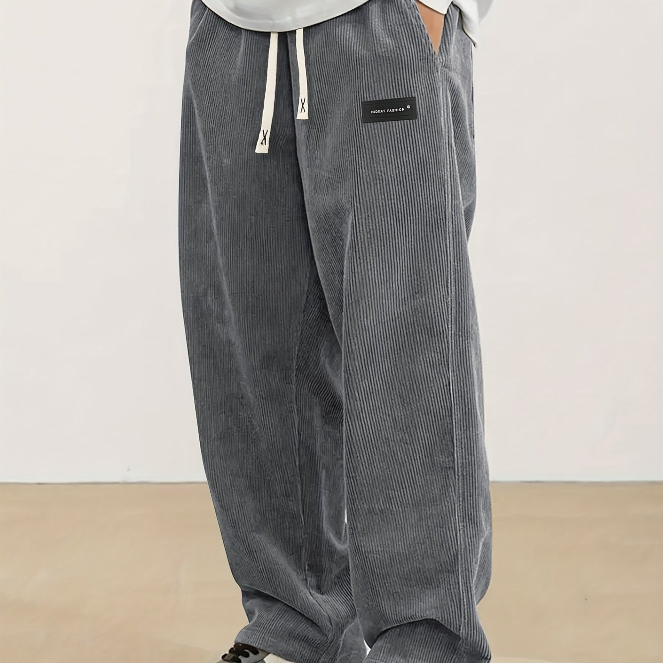 Corvian | Heren Corduroy Broek met Trekkoord – Rechte Casual Sweatpants voor Lente & Herfst