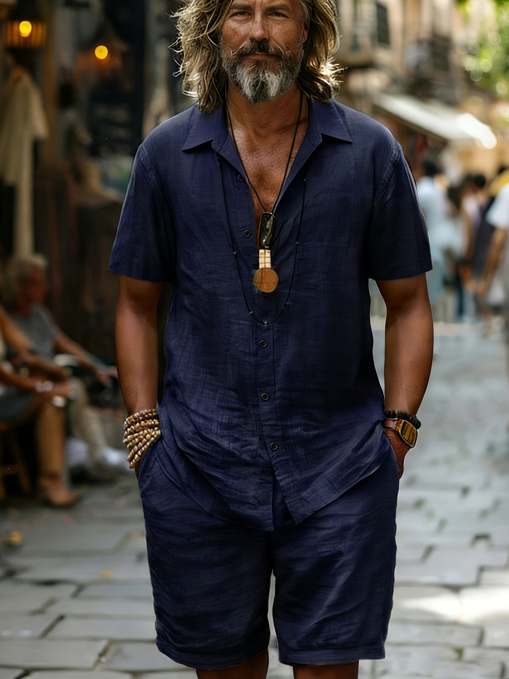 Brent | 2-delige set met casual overhemd en korte broek voor heren – Ademende, lichtgewicht zomerkleding