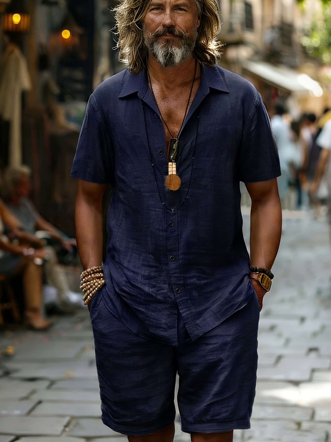 Brent | 2-delige set met casual overhemd en korte broek voor heren – Ademende, lichtgewicht zomerkleding