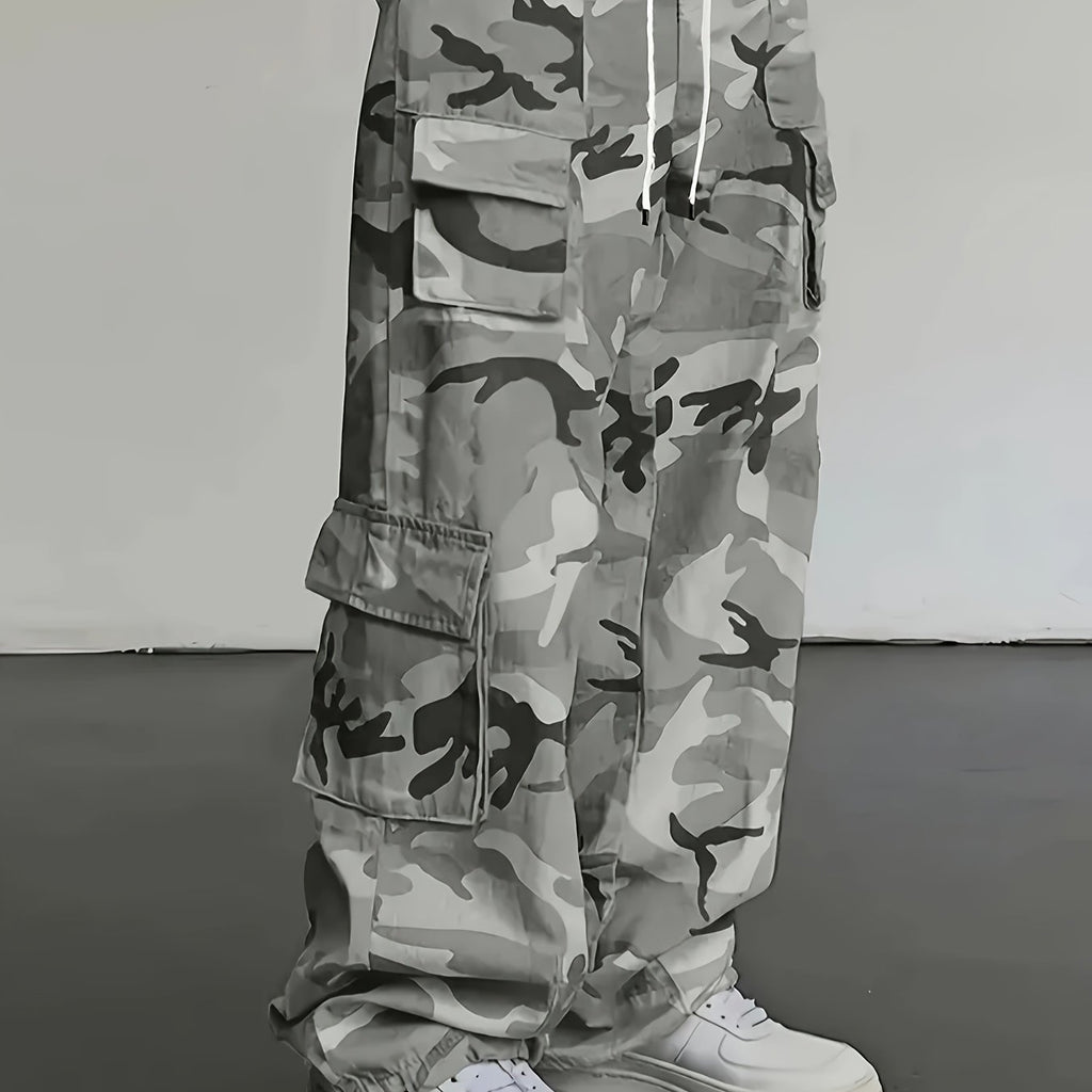 Alvor | Heren Camouflage Cargo Broek – Broek met Meerdere Zakken, Wijde Pijpen