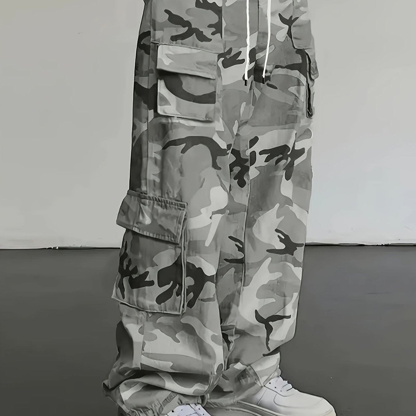 Alvor | Heren Camouflage Cargo Broek – Broek met Meerdere Zakken, Wijde Pijpen