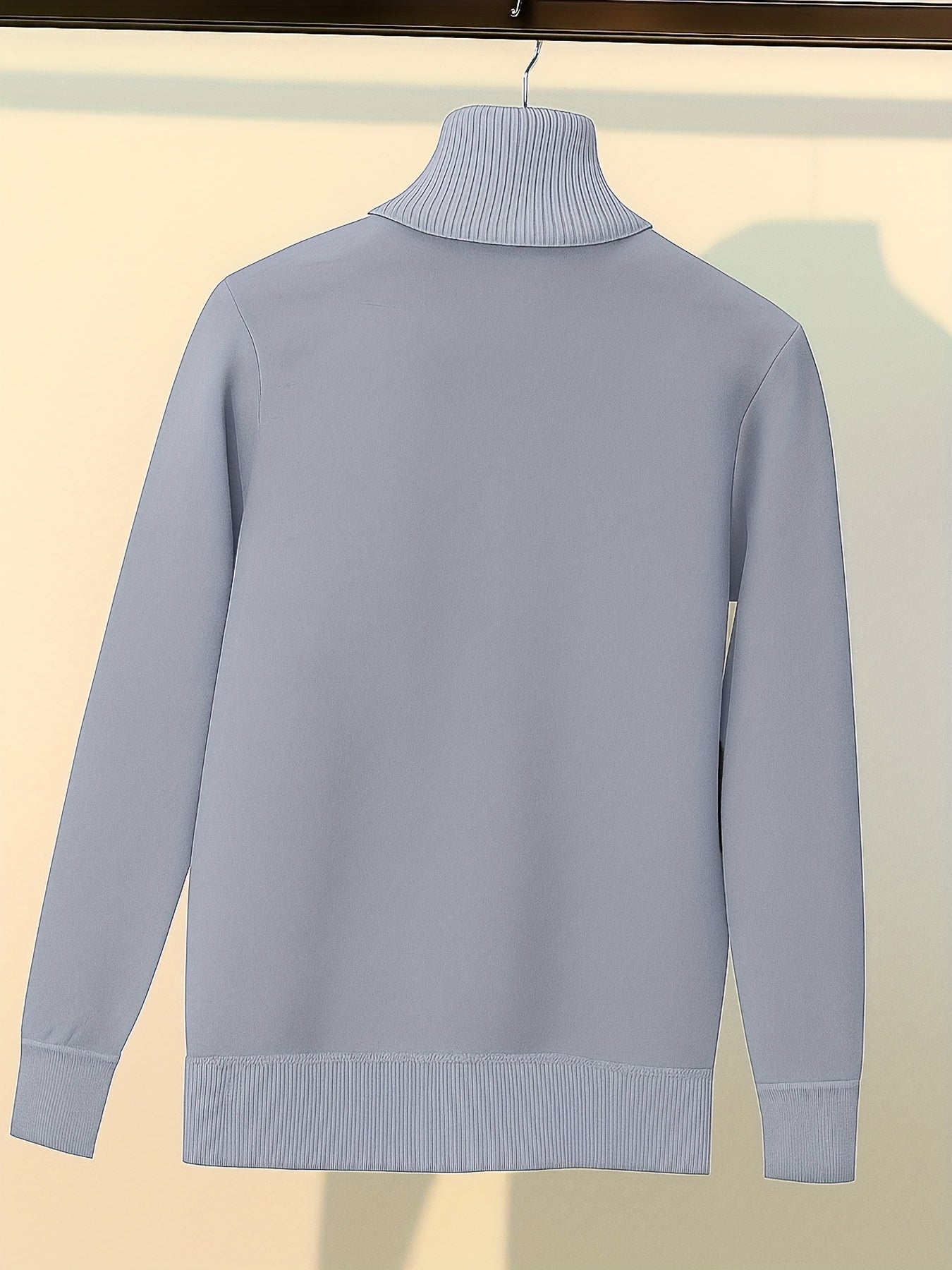 Dilon | Klassieke herentrui met hoge kraag – zachte, stretch fleece gevoerde wintertrui