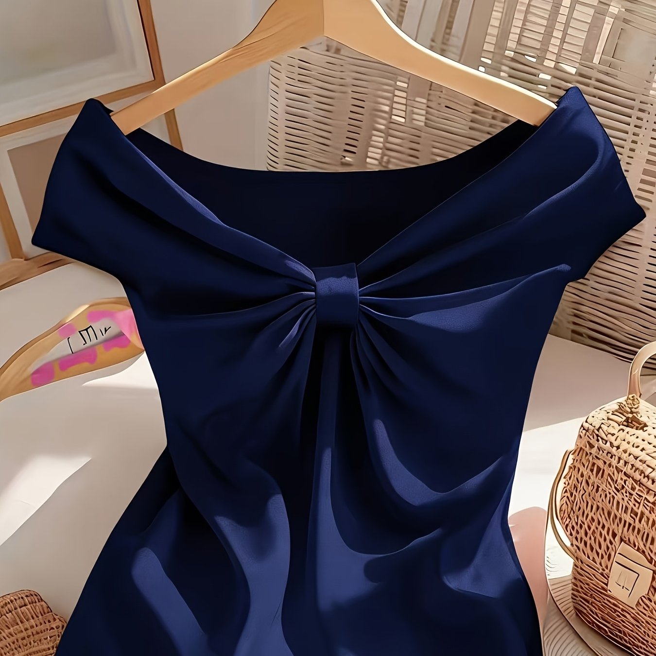 Lyna | Dames off-shoulder top – chique elegante blouse met korte mouwen, slim fit casual zomerblouse