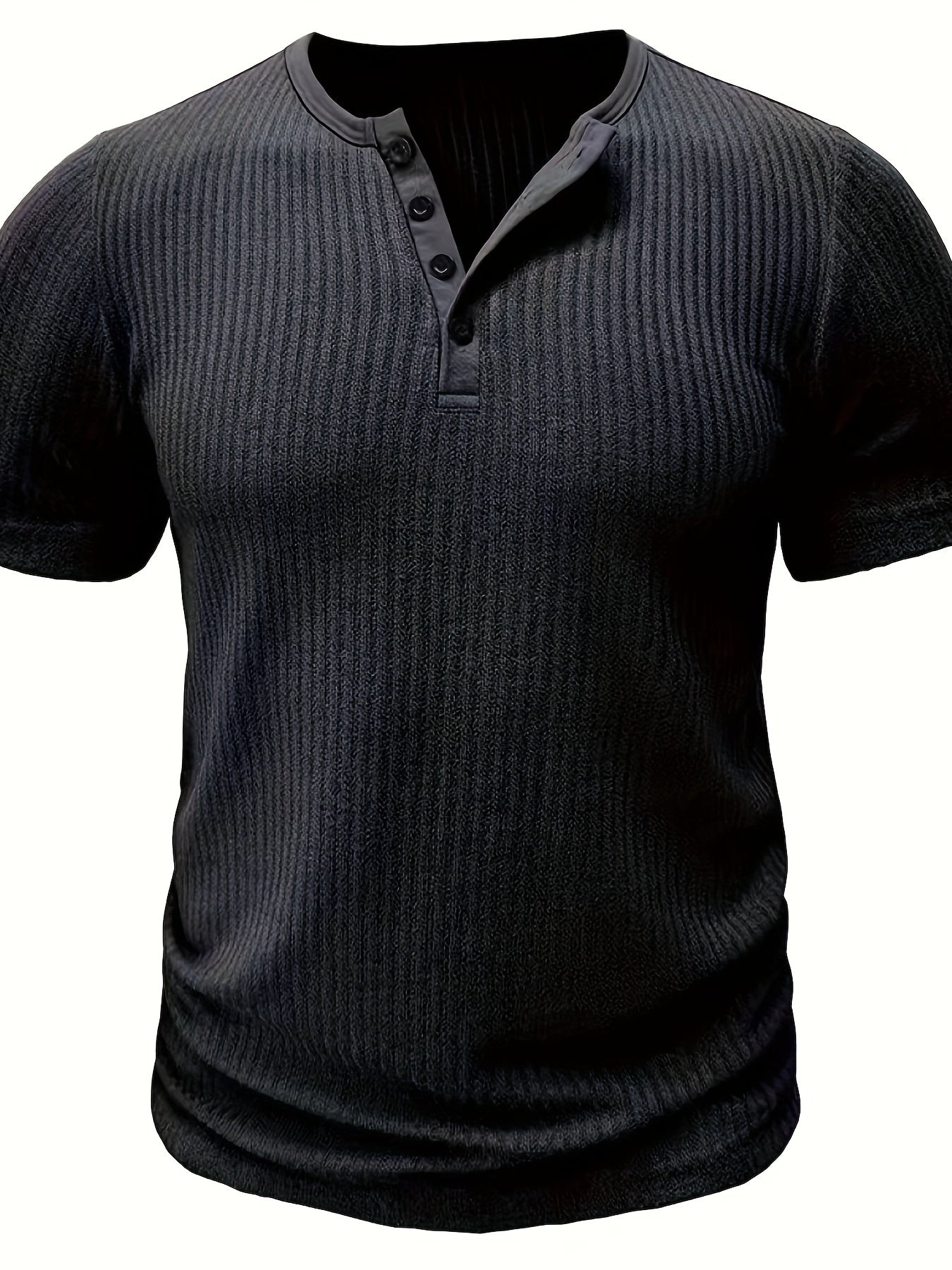 Ralith | Gestreiftes Henley-Shirt für Herren – Kurzarm, atmungsaktiv, lässig &amp; stylisch