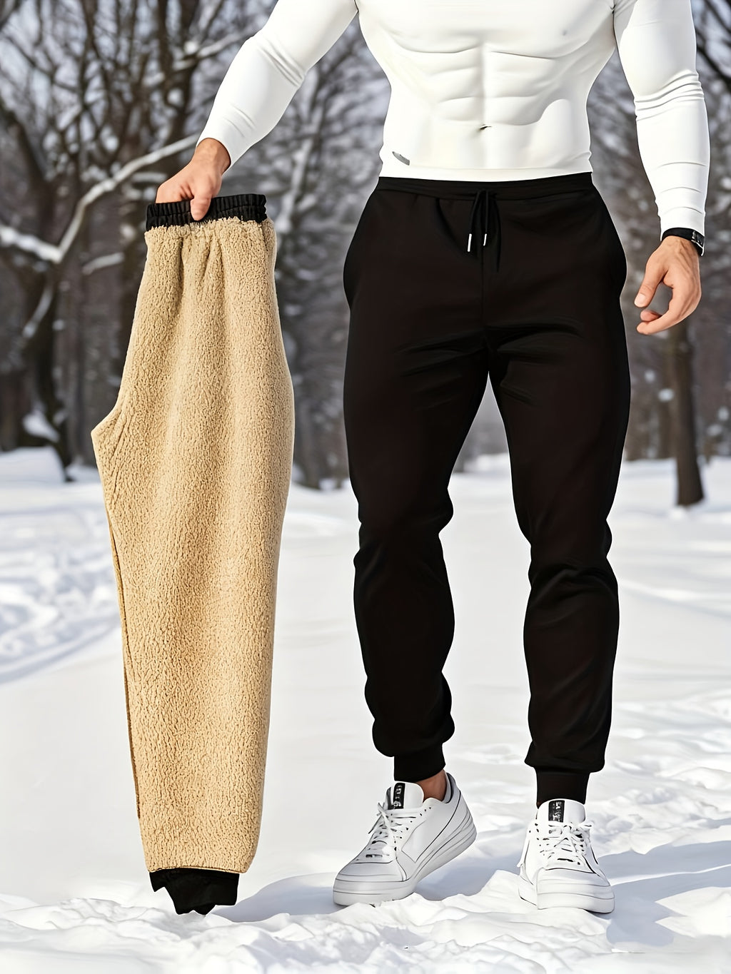 Caeric | Robuste Winter-Schneehose für Herren – dicke, isolierte Ski- und Snowboardhose mit integriertem Thermofutter