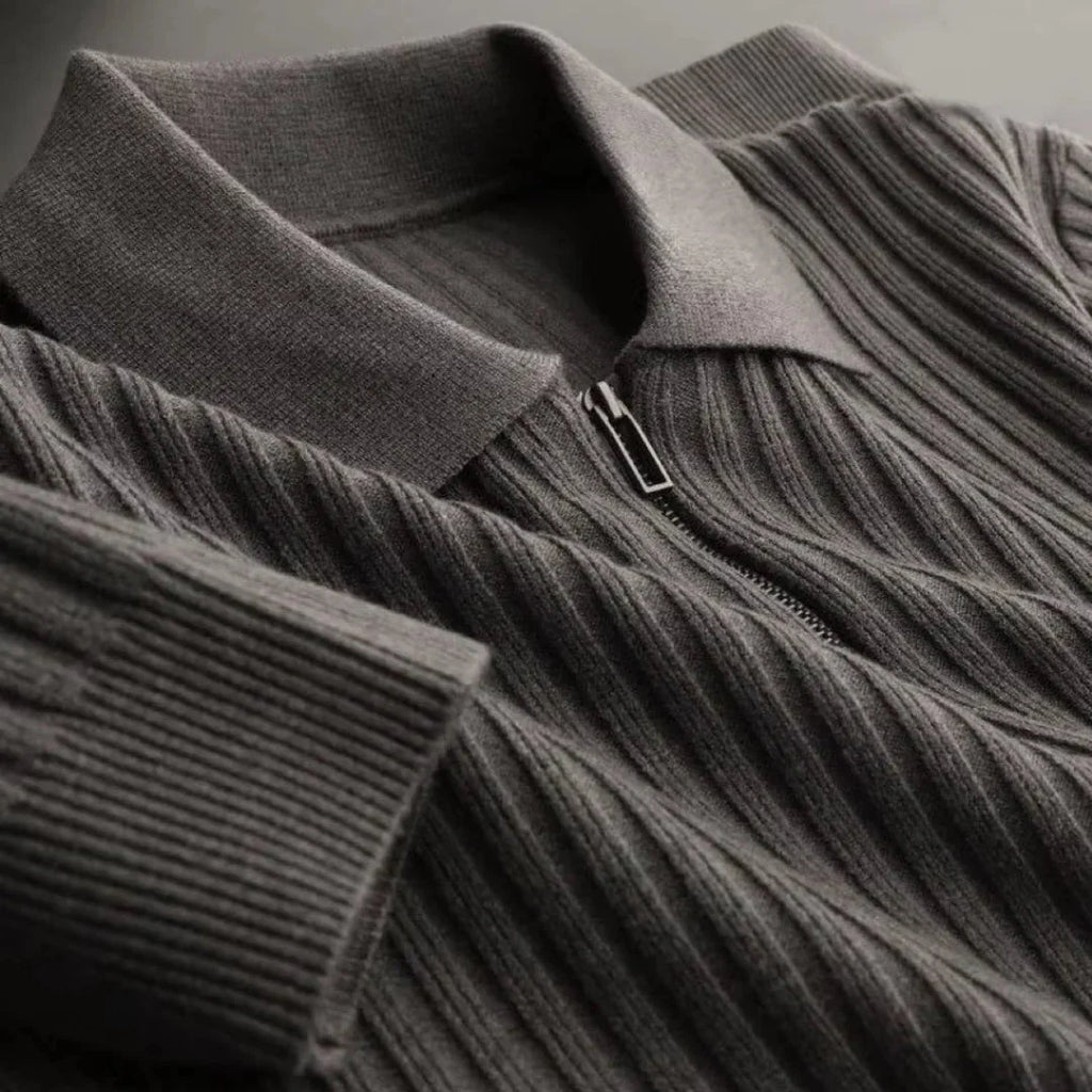 Brylor | Pull zippé slim pour homme - Pull décontracté léger à col rond en maille