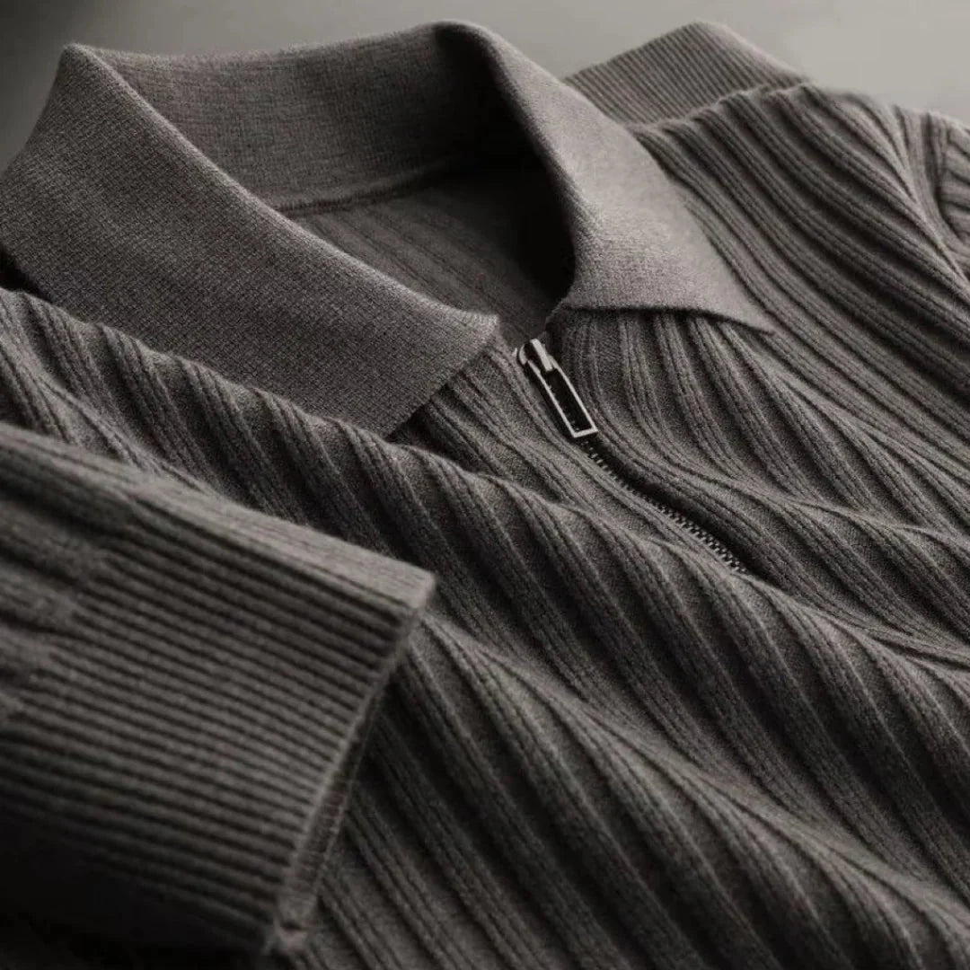 Brylor | Pull zippé slim pour homme - Pull décontracté léger à col rond en maille