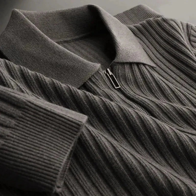 Brylor | Pull zippé slim pour homme - Pull décontracté léger à col rond en maille