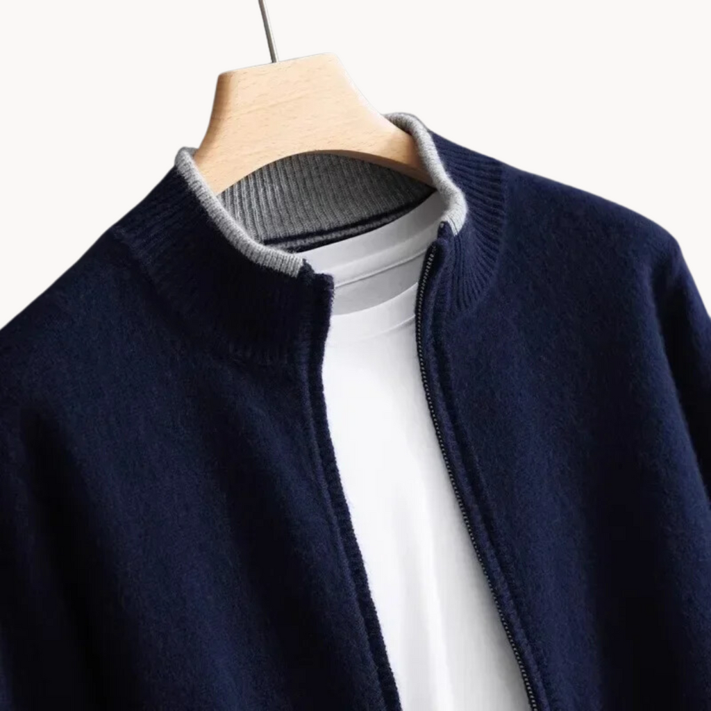 Sylvarn | Pull zippé en laine mérinos pour homme – Doux, chaud, léger, décontracté et élégant