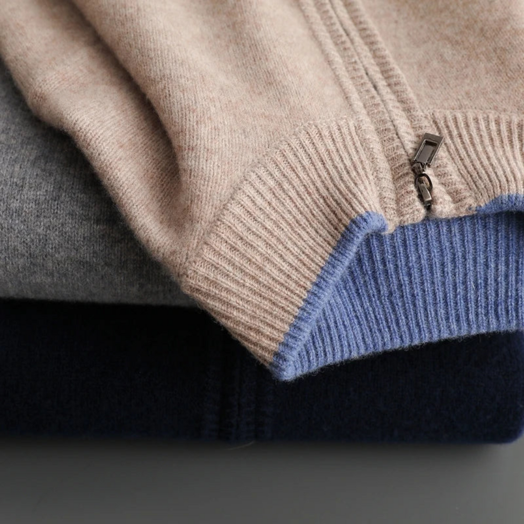 Sylvarn | Pull zippé en laine mérinos pour homme – Doux, chaud, léger, décontracté et élégant