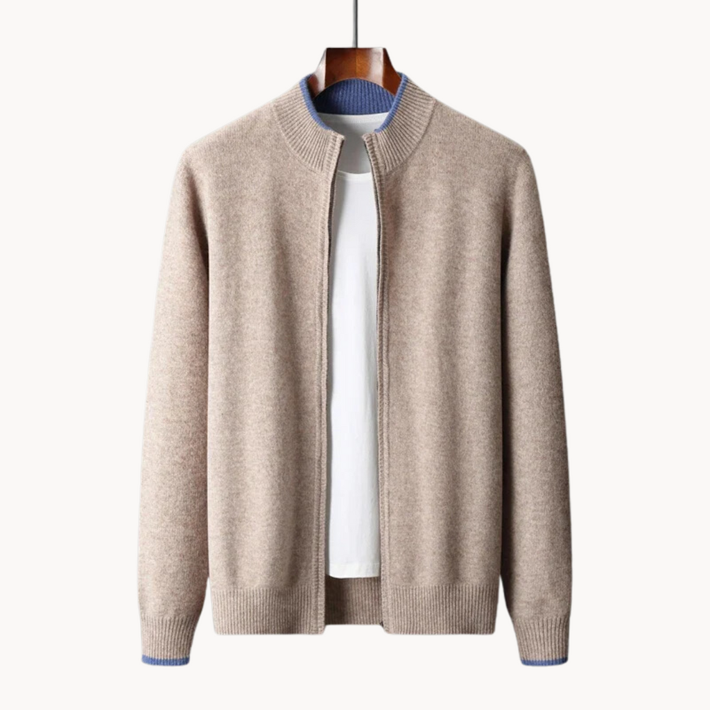 Sylvarn | Pull zippé en laine mérinos pour homme – Doux, chaud, léger, décontracté et élégant