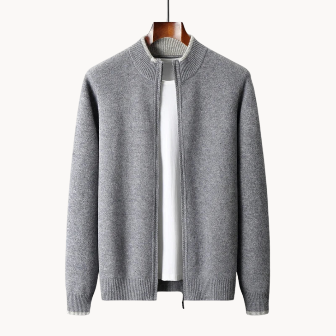 Sylvarn | Pull zippé en laine mérinos pour homme – Doux, chaud, léger, décontracté et élégant