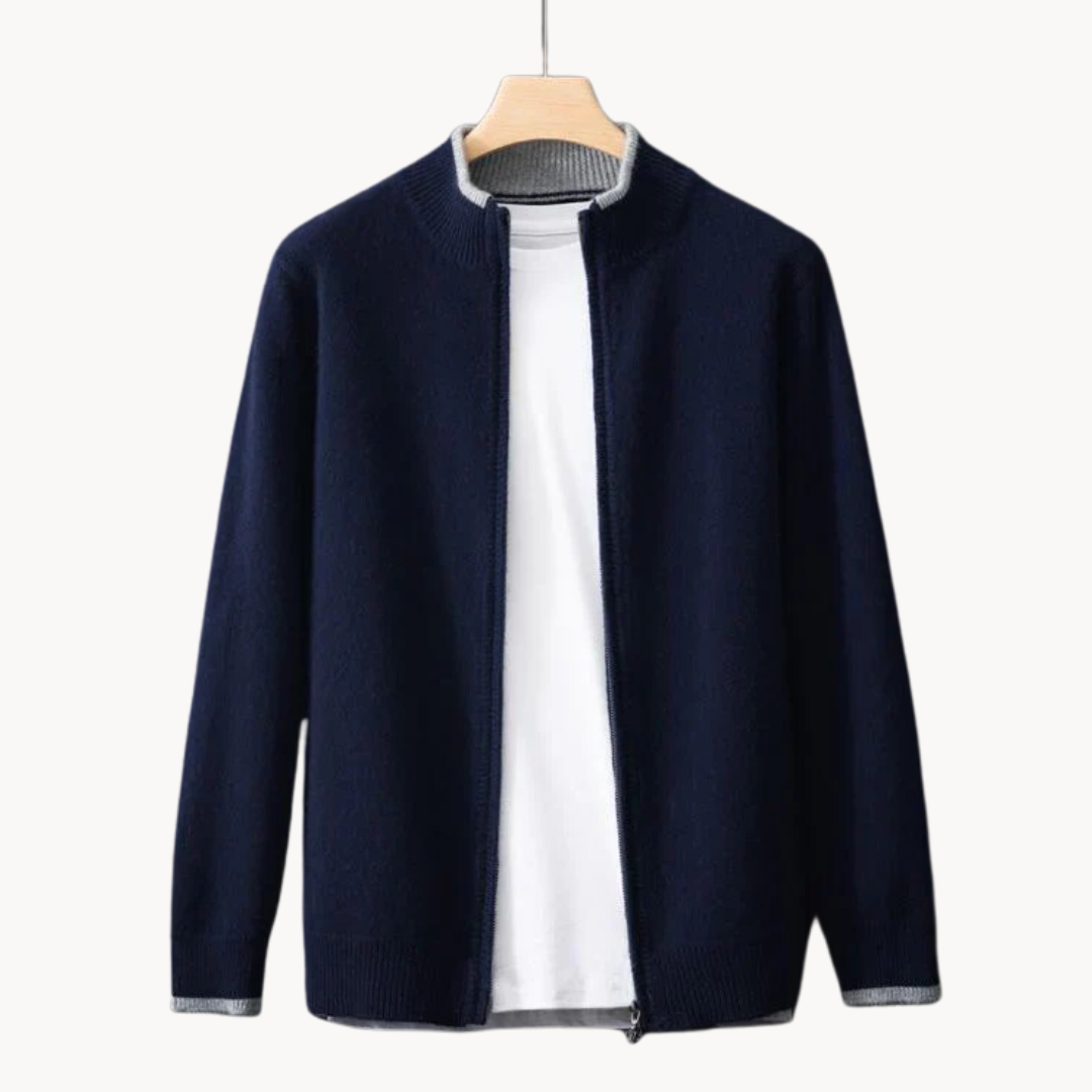 Sylvarn | Pull zippé en laine mérinos pour homme – Doux, chaud, léger, décontracté et élégant