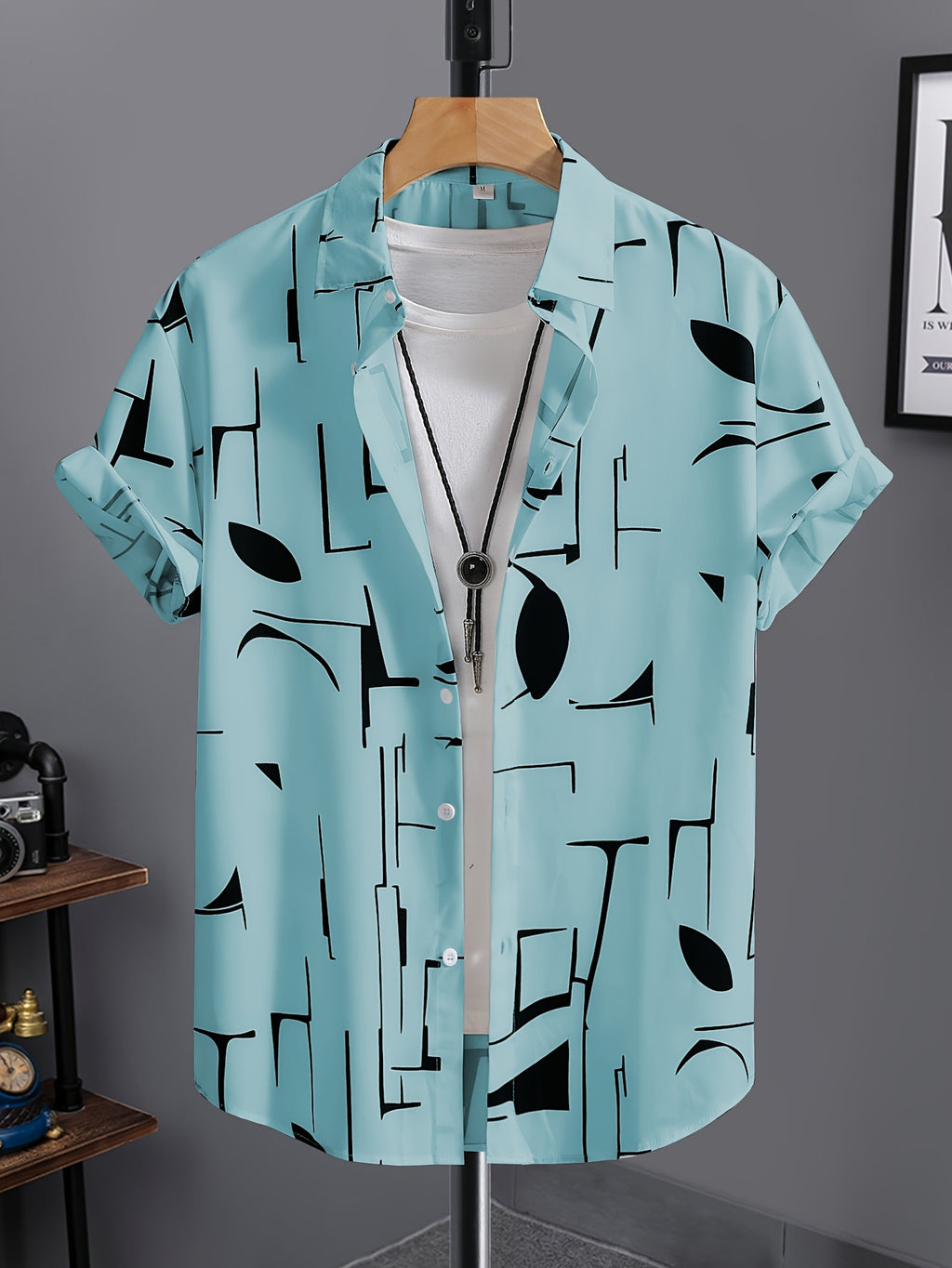 Tiber | Heren zomer verkoelend strandshirt – Losvallend retro overhemd met reverskraag