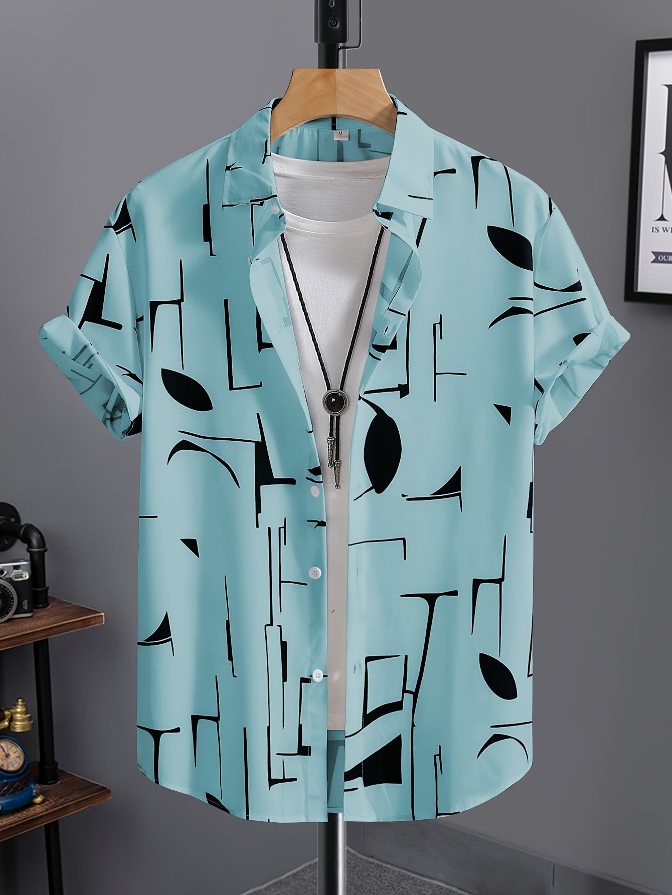 Tiber | Heren zomer verkoelend strandshirt – Losvallend retro overhemd met reverskraag