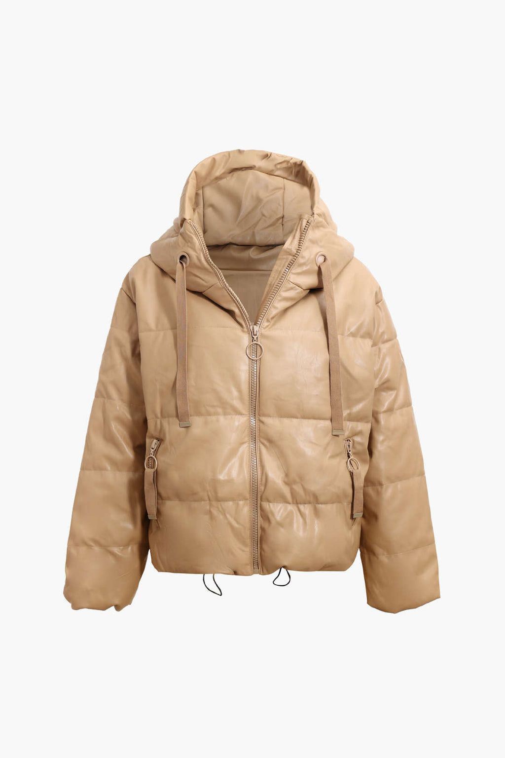 Veryn | Veste matelassée en similicuir pour femme avec capuche – Manteau d'hiver chaud, chic et confortable