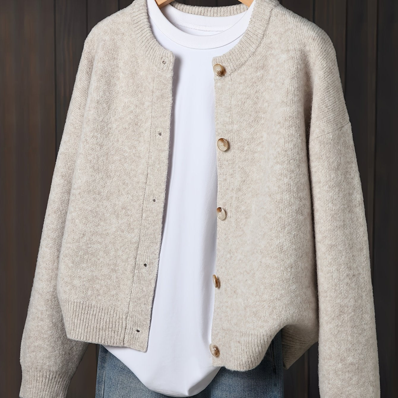 Myrrhith | Cardigan classique pour femme – Pull doux à manches longues et fermeture boutonnée, idéal pour l'automne/hiver