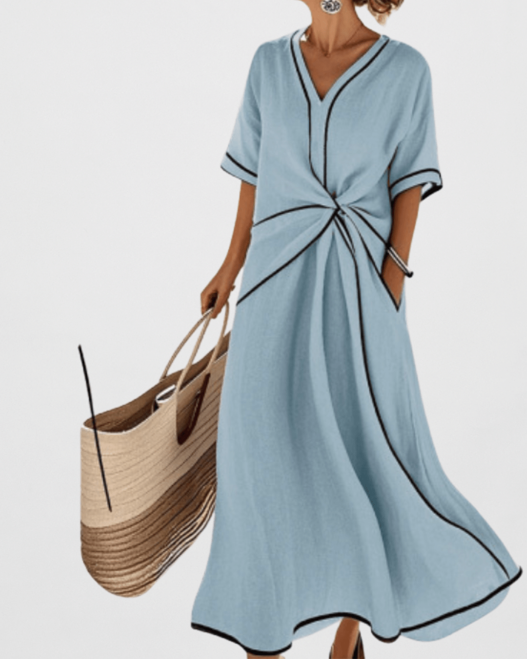 Galivra | Dames Elegante Zomerjurk – Lichtgewicht V-Hals Flowy Maxi-jurk