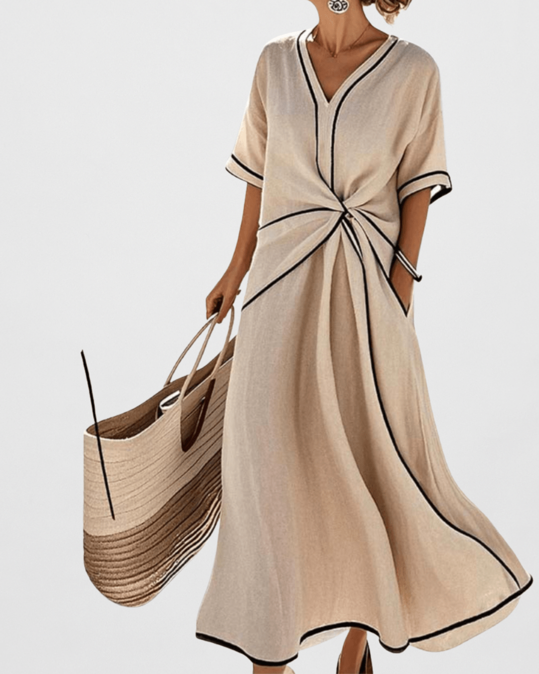 Galivra | Dames Elegante Zomerjurk – Lichtgewicht V-Hals Flowy Maxi-jurk