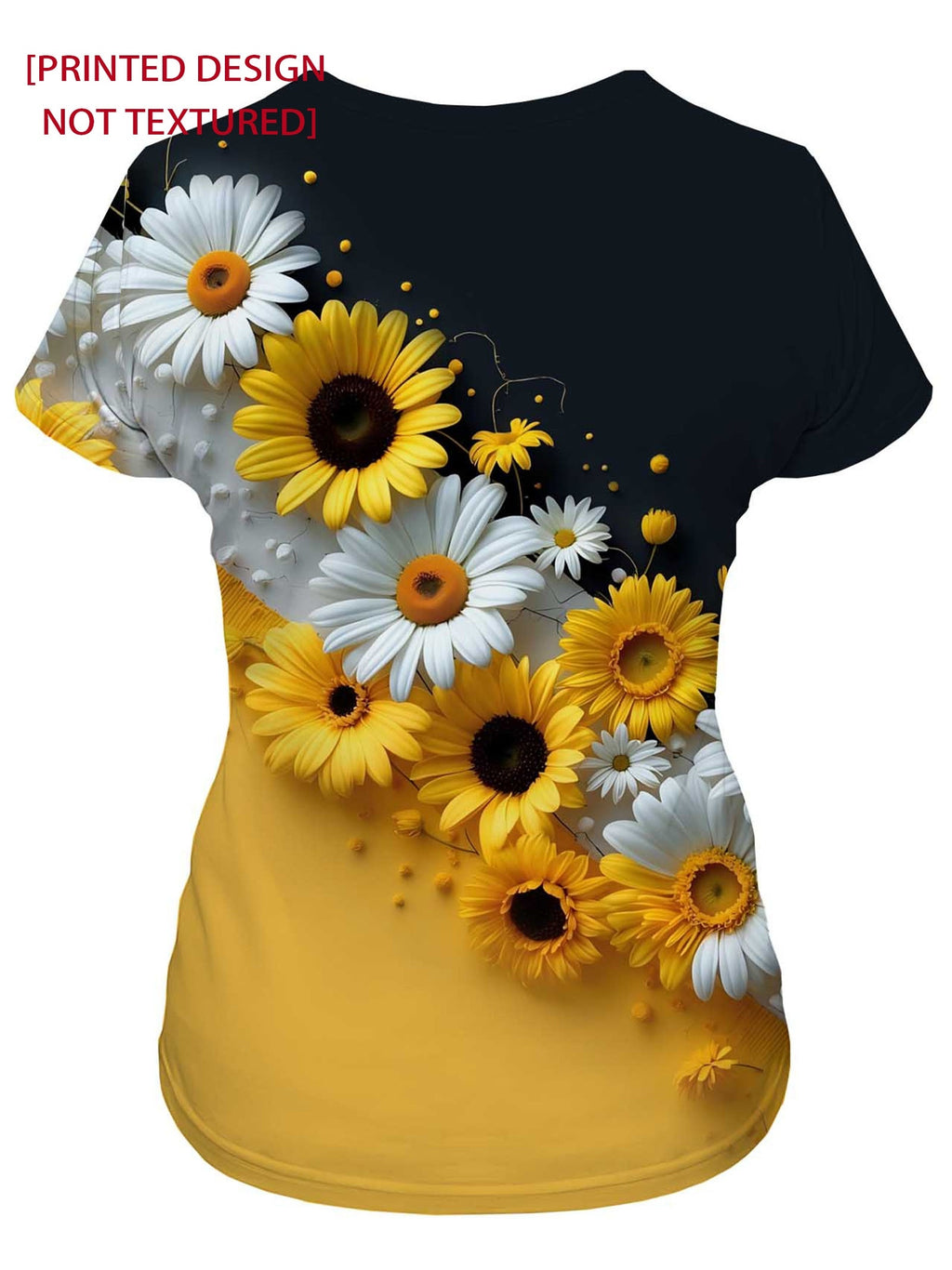 Nyzirelen | Dames-T-shirt met zonnebloemenprint – Casual zomertop met ronde hals