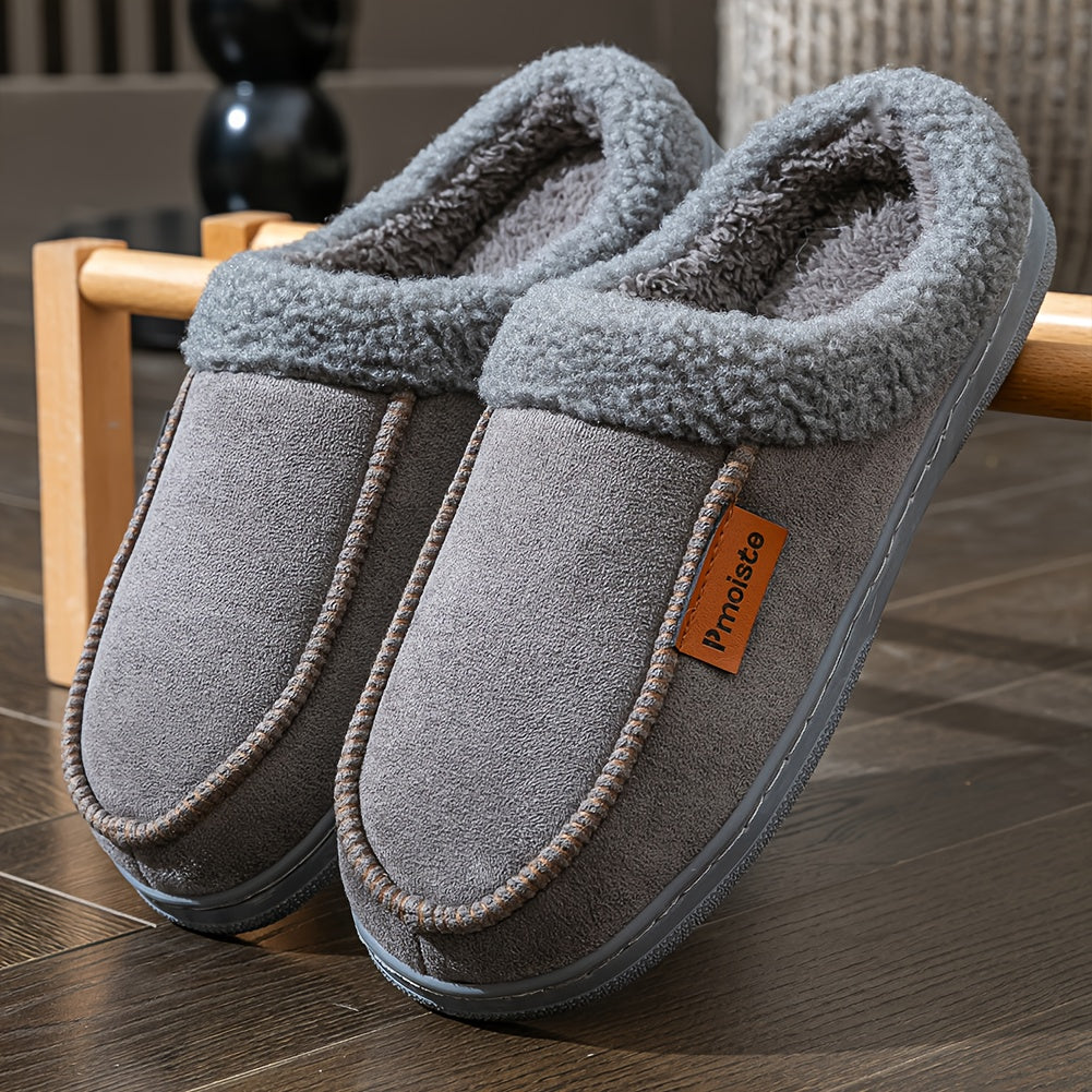 ThermaSole | Heren Memory Foam Slippers Winter Warme Slip-On Moccasin Binnen/Buiten Zachte Stof