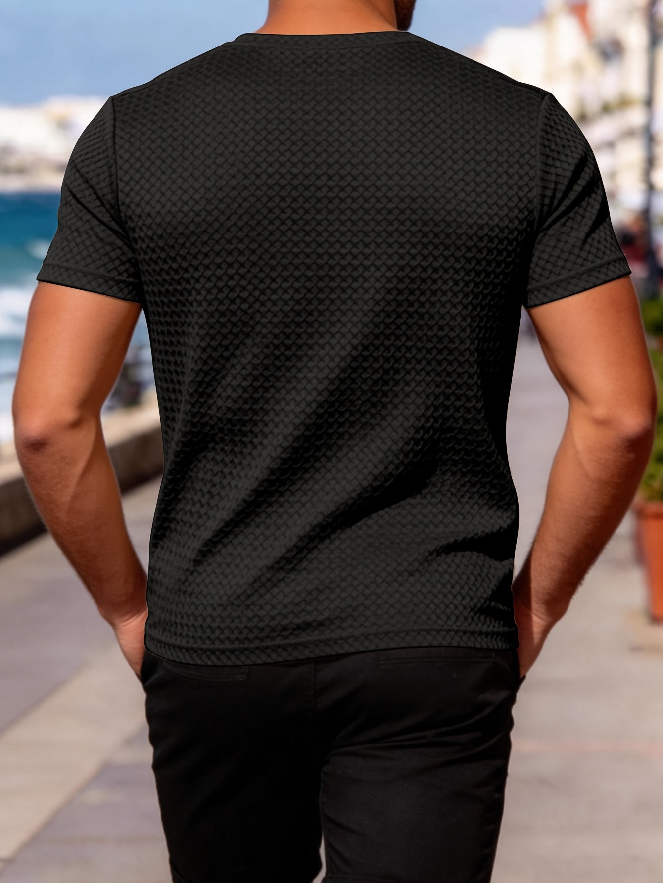 Gavi |Heren ademend sport T-shirt – geruit stretch shirt met korte mouwen
