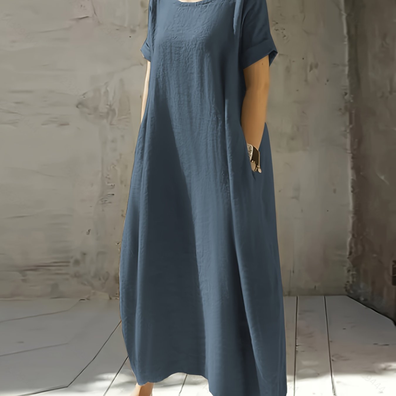 Falyth | Breezy Pocket Midi-jurk – Losse casual zomerjurk voor dames