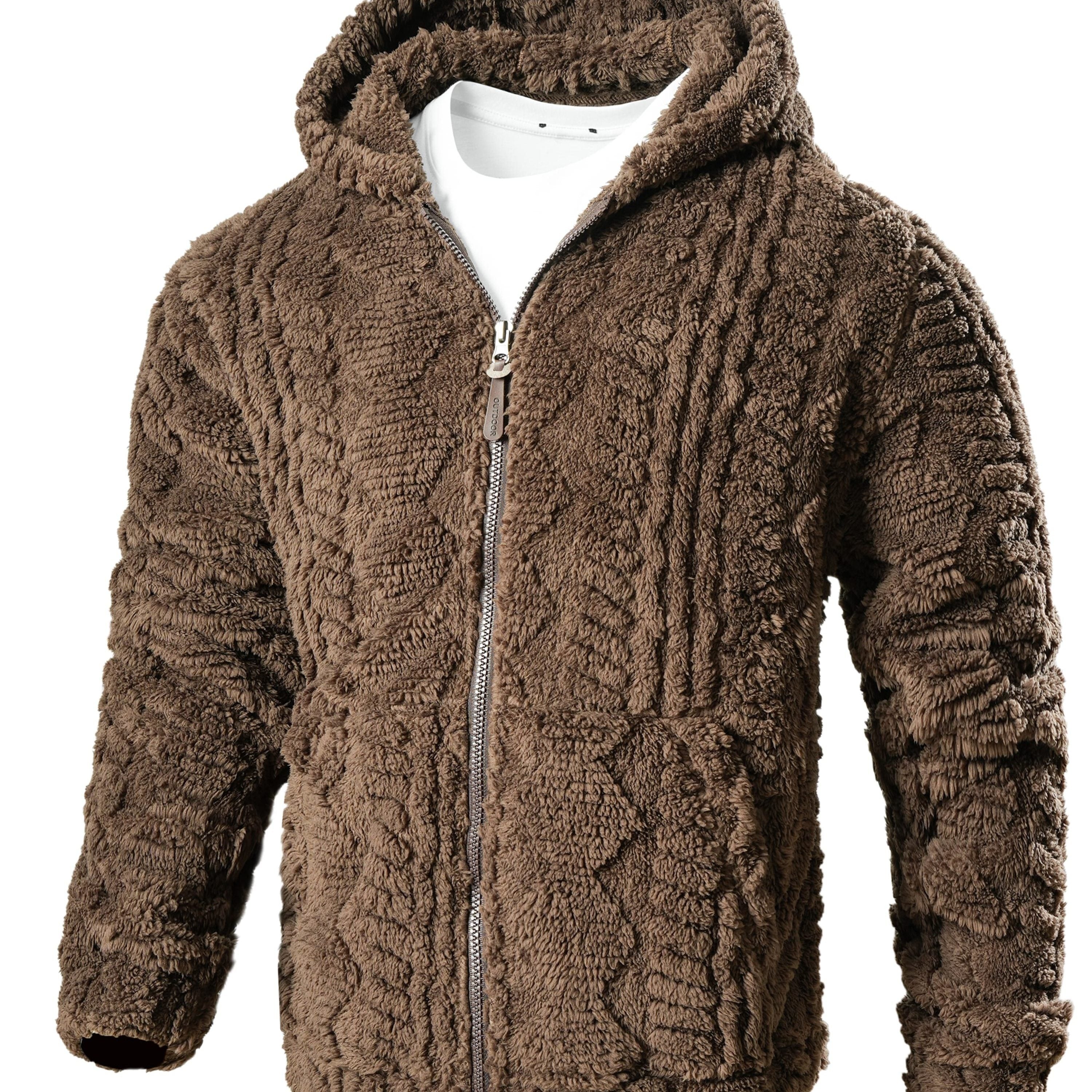 Taven | Lichtgewicht effen hoodiejas voor heren – Warme jas met ritssluiting en lange mouwen