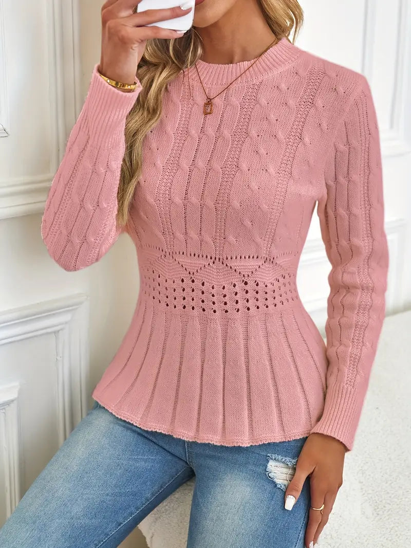 Elanorae | Dames Chunky Gebreide Trui – Comfortabele Pullover met Structuur