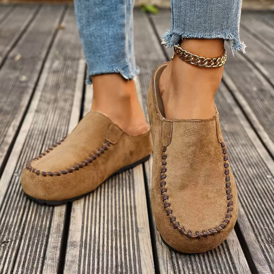 Vaelyra | Vintage comfortabele instapsandalen van leer voor dames