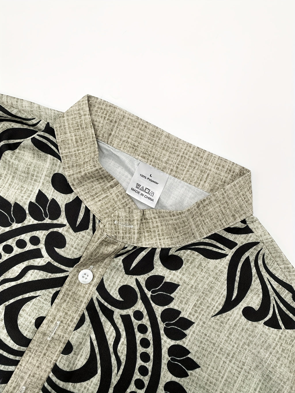 Wiro | Heren overhemd met bloemmotief jacquard – opstaande kraag, casual feestelijke buitenlaag top