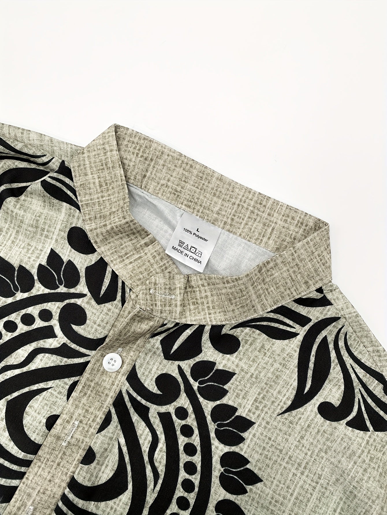 Wiro | Heren overhemd met bloemmotief jacquard – opstaande kraag, casual feestelijke buitenlaag top