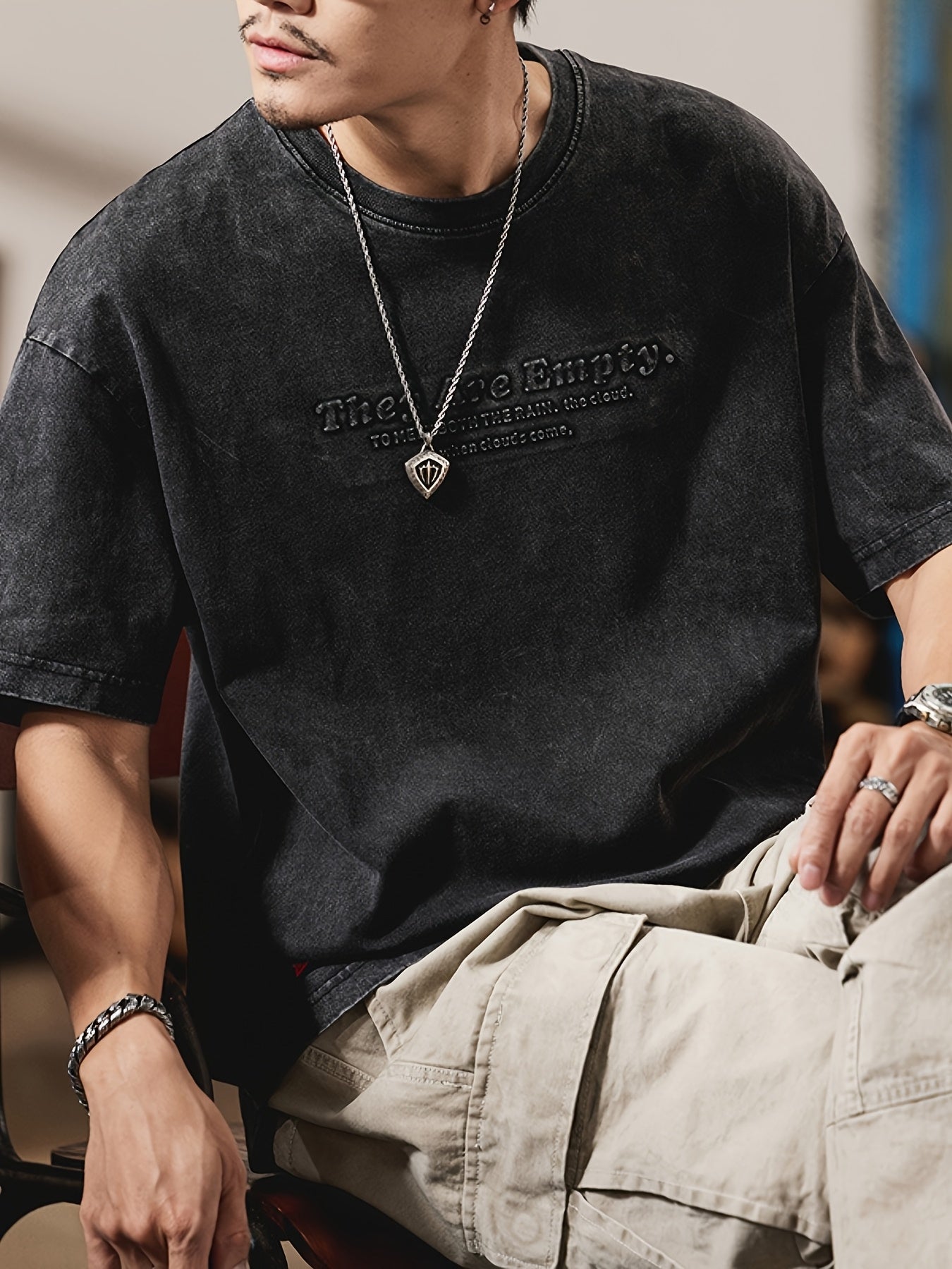 Gorran | Heren Vintage Washed T-Shirt – Korte Mouwen, Loszittend, Casual Zomer Katoenen Tee