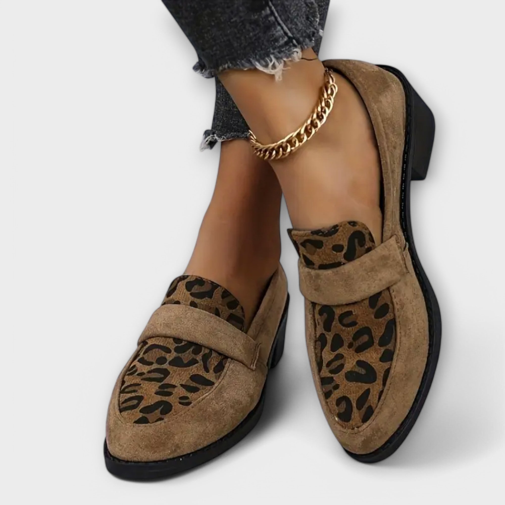 Galrya | Wilde chique loafers – Instapmodel schoenen voor dames met luipaardprint, dempend comfort